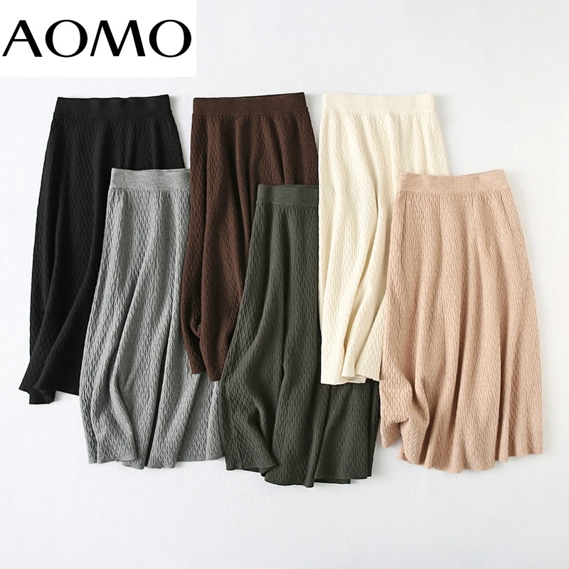 AOMO Women Twist Sweater Midi Skirt Faldas Mujer Vintage Office Ladies Elegant Chic Mid Calf Skirts YU195A
AOMO Women Twist Sweater Midi Skirt Faldas Mujer Vintage Office Ladies Elegant Chic Mid Calf Skirts YU195A