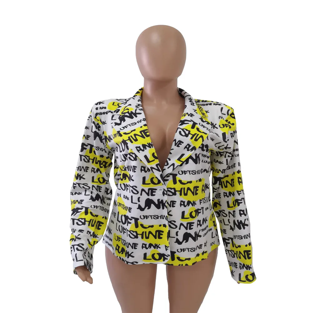 2020 New Winter Women Notched Long Sleeve Letter Print Blazers Plus Size Office Lady Outfit High Street Tailored Coats 
2020 New Winter Women Notched Long Sleeve Letter Print Blazers Plus Size Office Lady Outfit High Street Tailored Coats