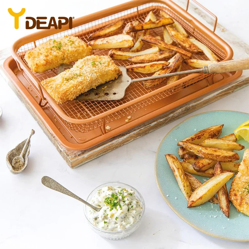 YDEAPI Copper Baking Tray Oil Frying Baking Pan Non-stick Chips Basket Baking Dish Grill Mesh Kitchen Tools
YDEAPI Copper Baking Tray Oil Frying Baking Pan Non-stick Chips Basket Baking Dish Grill Mesh Kitchen Tools