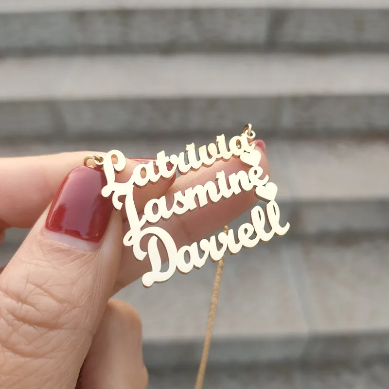 Family Names Heart Pendant Necklace Custom Multiple Name Choker Necklace Rose Gold Silver Color Collares Personalized Jewelry
Family Names Heart Pendant Necklace Custom Multiple Name Choker Necklace Rose Gold Silver Color Collares Personalized Jewelry