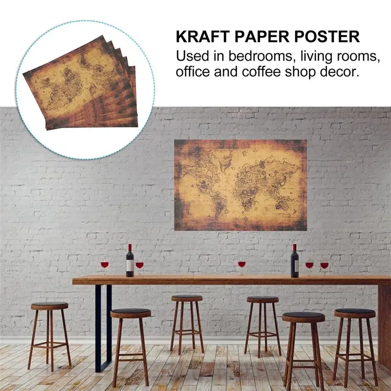 5pcs World Treasure Map Kraft Posters Wall Decor Decals for Living Room Bar
5pcs World Treasure Map Kraft Posters Wall Decor Decals for Living Room Bar