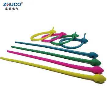 ZHUCO 5pcs 18cm Food Grade Silicone Bag Ties Cable Management Zip Tie Twist All-purpose Multi-use Bag Clip Bread Tie Food Saver