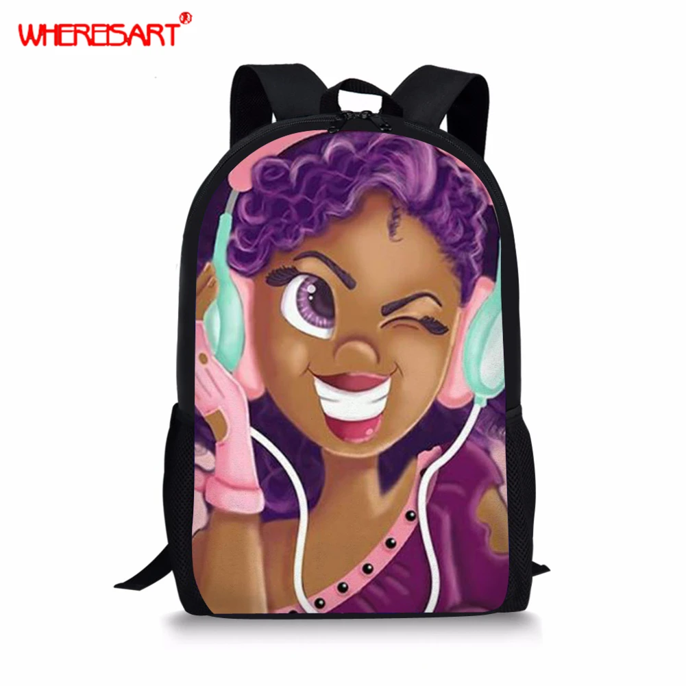 WHEREISART Black Art Children School Bags for Kids Shoulder Bagpack Teenager Book Bags Afro Girls Primary School Bag Custom Bag
WHEREISART Black Art Children School Bags for Kids Shoulder Bagpack Teenager Book Bags Afro Girls Primary School Bag Custom Bag