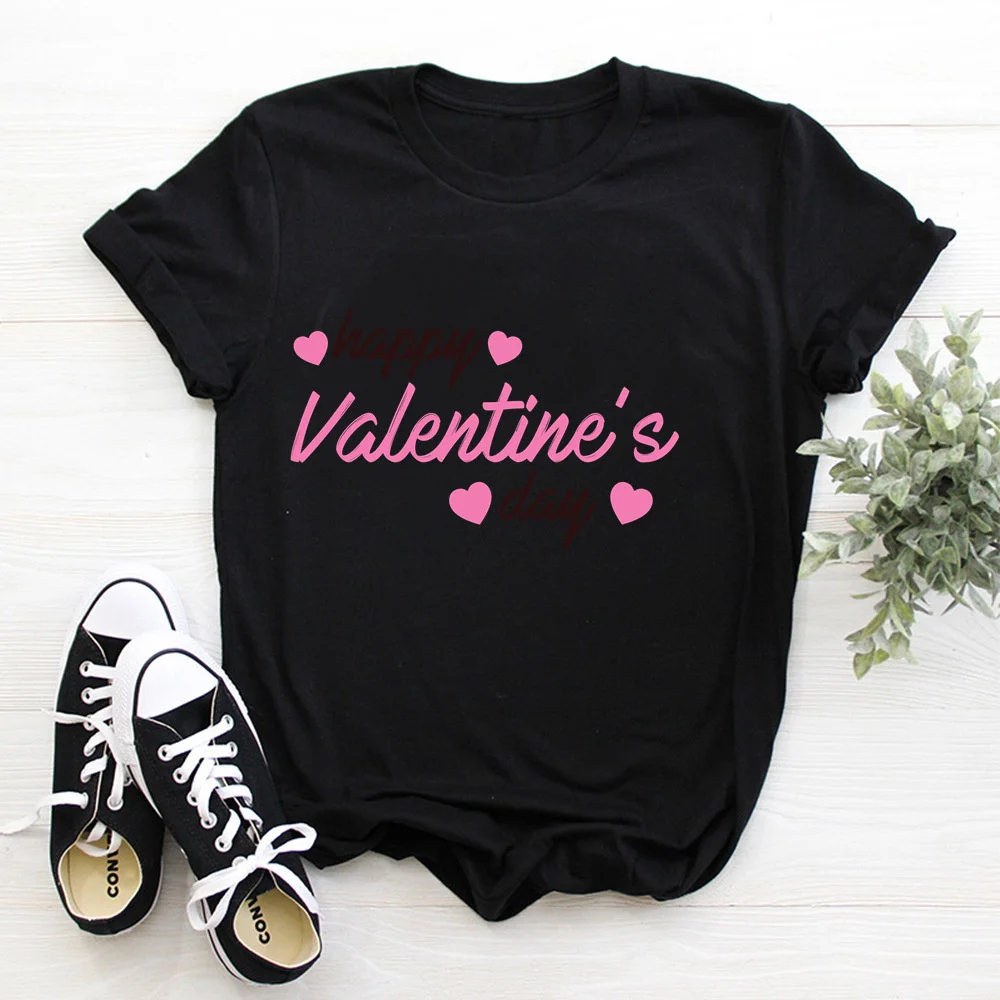 Valentine's Day Print ladies T-shirt ladies casual basis O-collar white shirt short sleeve ladies T-shirt TX9641
Valentine's Day Print ladies T-shirt ladies casual basis O-collar white shirt short sleeve ladies T-shirt TX9641