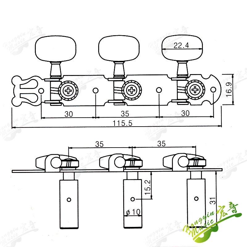 Classical guitar knob triad all-in-one string button winder knob piano button shaft quasi-all metal accessories 
Classical guitar knob triad all-in-one string button winder knob piano button shaft quasi-all metal accessories