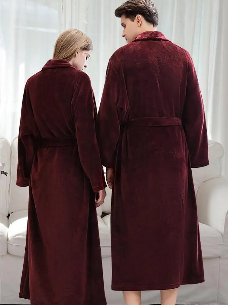 2020 Women Winter Flannel Robes Plaid Plus Size Long Bathrobe Warm Bath Robe Cozy Kimono Robes Dressing Gown Men Night Sleepwear
2020 Women Winter Flannel Robes Plaid Plus Size Long Bathrobe Warm Bath Robe Cozy Kimono Robes Dressing Gown Men Night Sleepwear