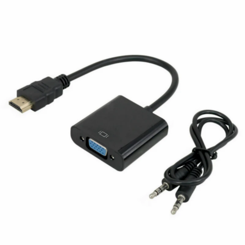 

HDMI-compatib to VGA Adapter Converter Cable Male to Female with 3.5mm Audio output for PS3 Xbox360 PC Laptop HDTV 1080P Display