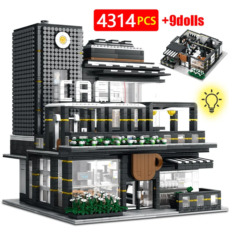City Street View LED Light Modern Cafe Bar Architecture Building Blocks Friends House MOC Bricks Toys for Kids Gifts
City Street View LED Light Modern Cafe Bar Architecture Building Blocks Friends House MOC Bricks Toys for Kids Gifts