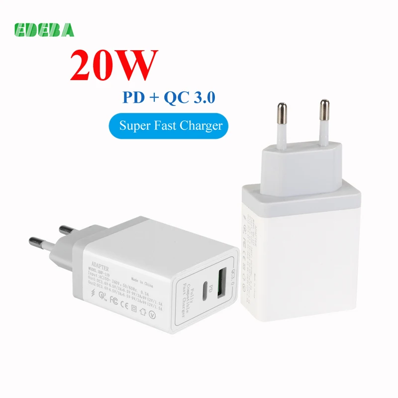 Phone Charger USB Type C PD 20W Fast Charging Charger for iPhone 12 pro max Quick Charge 3 Phone Charging Unit for Xiaomi Samsun
Phone Charger USB Type C PD 20W Fast Charging Charger for iPhone 12 pro max Quick Charge 3 Phone Charging Unit for Xiaomi Samsun