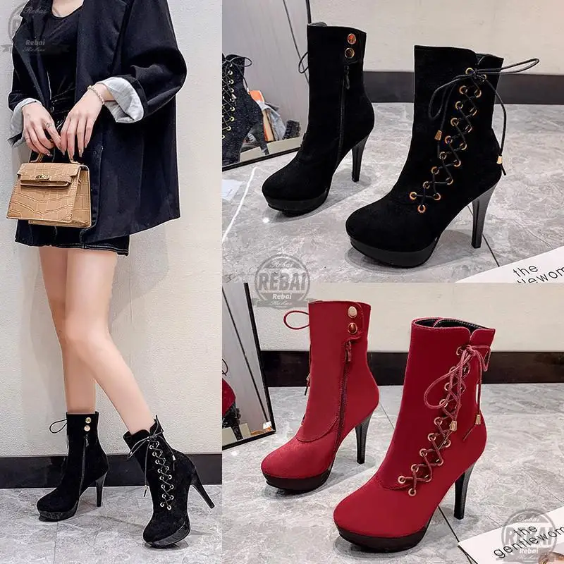 New Punk Women Ankle Boots Zip Lace Up Pointe Toe High Heel Chelsea Pumps 11cm wedding party Shoes Botines Mujer Women Boots 
New Punk Women Ankle Boots Zip Lace Up Pointe Toe High Heel Chelsea Pumps 11cm wedding party Shoes Botines Mujer Women Boots
