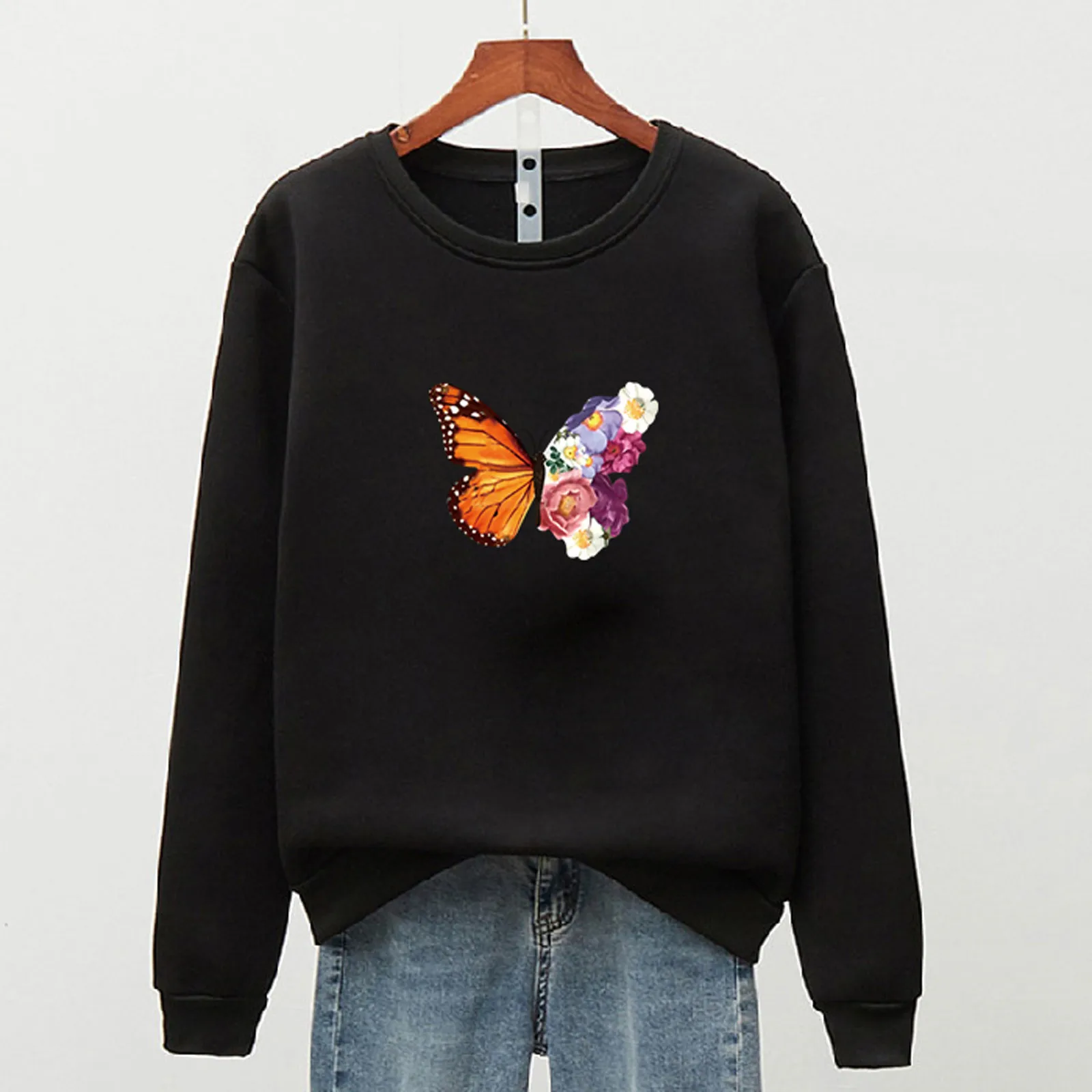 Harajuku Women Sweatshirt Plus Size Butterfly Red lips Print Loose Casual Tops Ladies Long Sleeve O-Neck Pullover Sweatshirts N4
Harajuku Women Sweatshirt Plus Size Butterfly Red lips Print Loose Casual Tops Ladies Long Sleeve O-Neck Pullover Sweatshirts N4