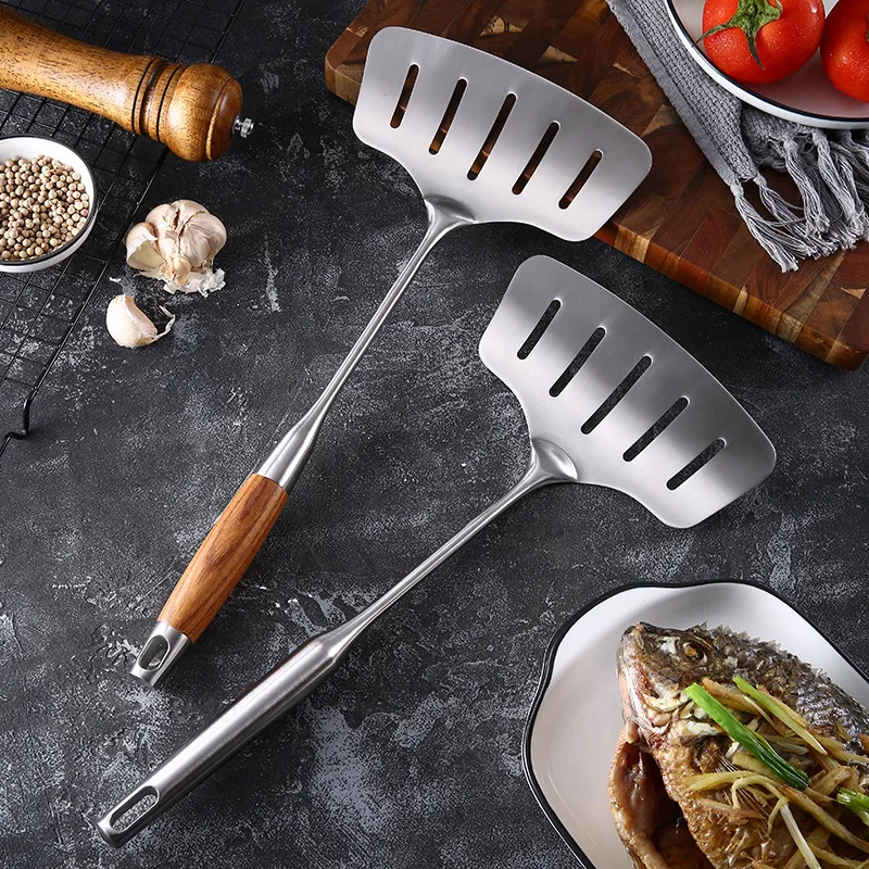 1PC Stainless Steel Fish Frying Spatula Egg Pan Scoop Nonstick Long Wood Handle Steak Slotted Flat Shovel Kitchen Cooking Tools
1PC Stainless Steel Fish Frying Spatula Egg Pan Scoop Nonstick Long Wood Handle Steak Slotted Flat Shovel Kitchen Cooking Tools