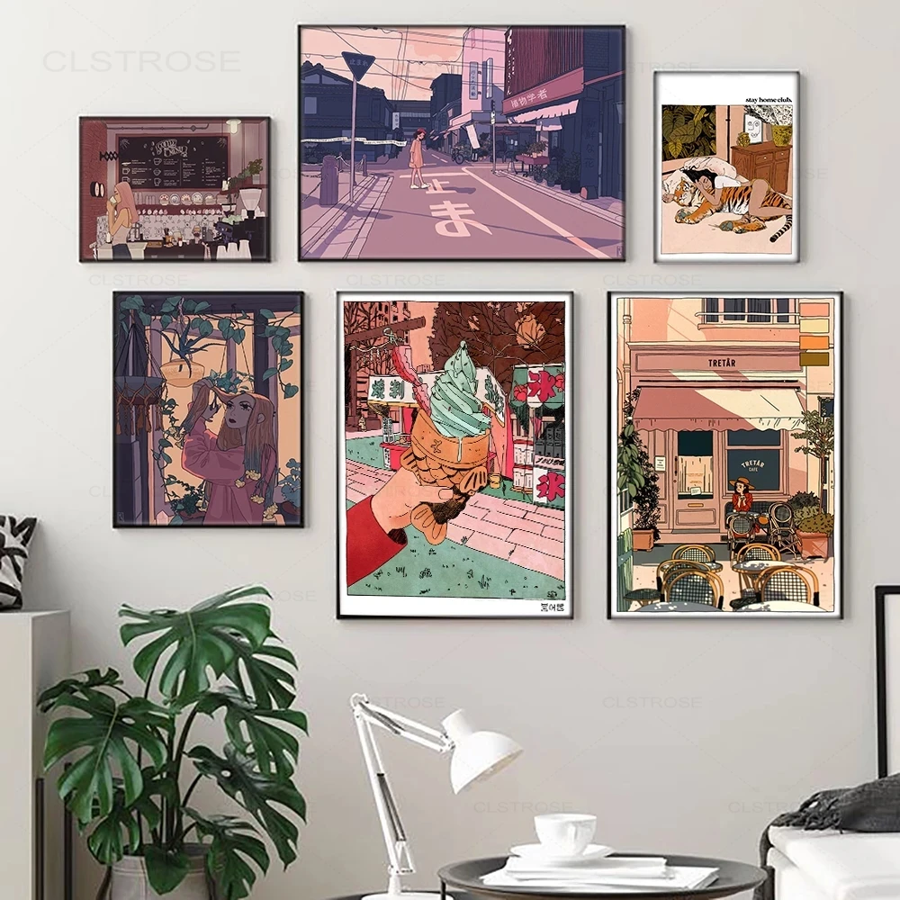 Cartoon Anime Multicolored Wall Art Canvas Painting Coffee Shop Pictures Ice Cream Posters and Prints Gallery Kids Kitchen Decor
Cartoon Anime Multicolored Wall Art Canvas Painting Coffee Shop Pictures Ice Cream Posters and Prints Gallery Kids Kitchen Decor