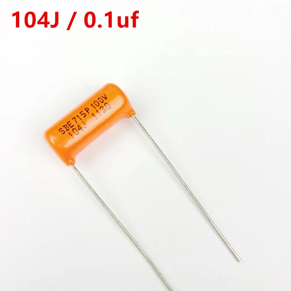 SBE Orange Tone Capacitor CDE225P 104K 0.1UF 100V Electric Guitar Bass Cap MADE IN USA
SBE Orange Tone Capacitor CDE225P 104K 0.1UF 100V Electric Guitar Bass Cap MADE IN USA