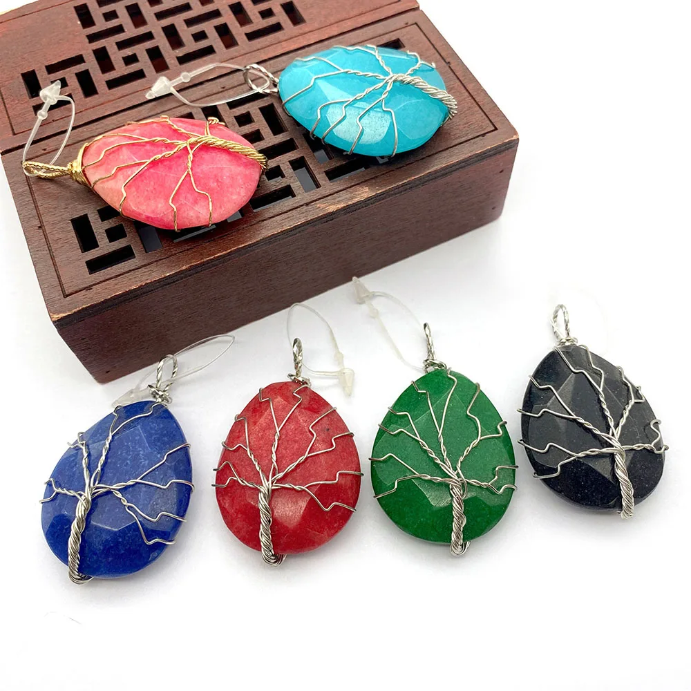 Drop-shaped Natural Stone Pendant Obsidian Colorful Pendant Copper Wire Wound Healing Stone DIY Necklace Jewelry Creation
Drop-shaped Natural Stone Pendant Obsidian Colorful Pendant Copper Wire Wound Healing Stone DIY Necklace Jewelry Creation