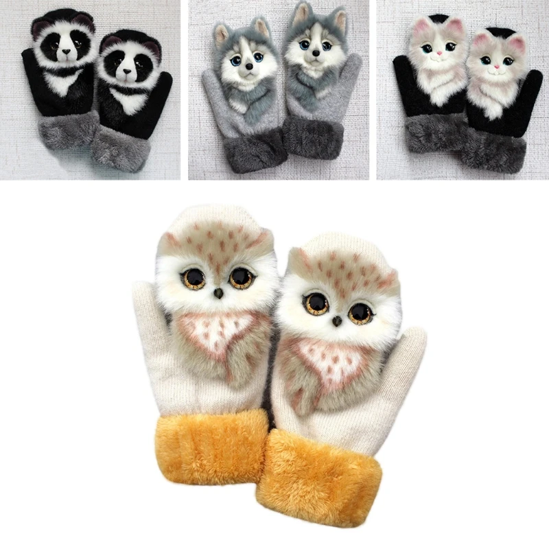 Women Men Winter Knitted Gloves Cute 3D Fluffy Cartoon Animal Decor Thickened Plush Lining Outdoor Windproof Thermal Warm Mitten
Women Men Winter Knitted Gloves Cute 3D Fluffy Cartoon Animal Decor Thickened Plush Lining Outdoor Windproof Thermal Warm Mitten