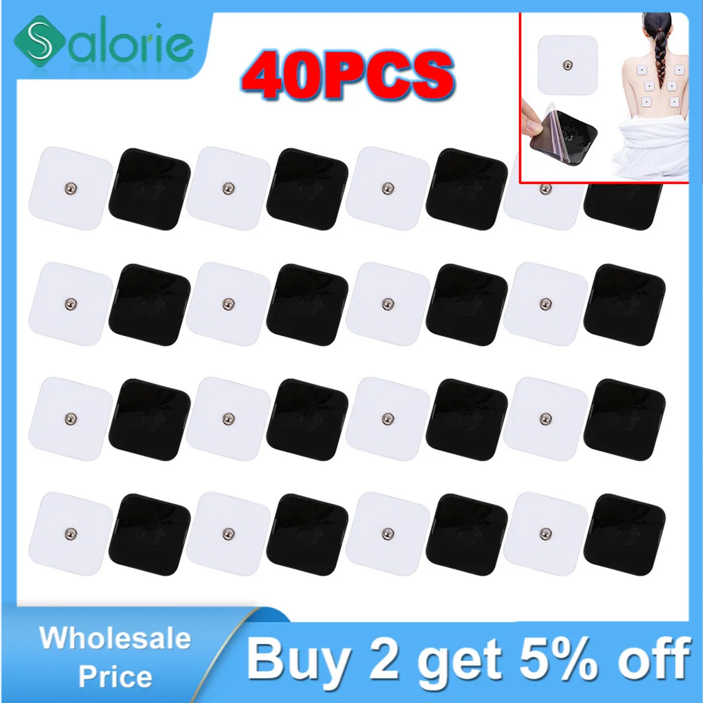 

40PCS 5*5CM Electrode Pads for Digital TENS Therapy Machine Electronic Cervical Vertebra Physiotherapy Massager Pad