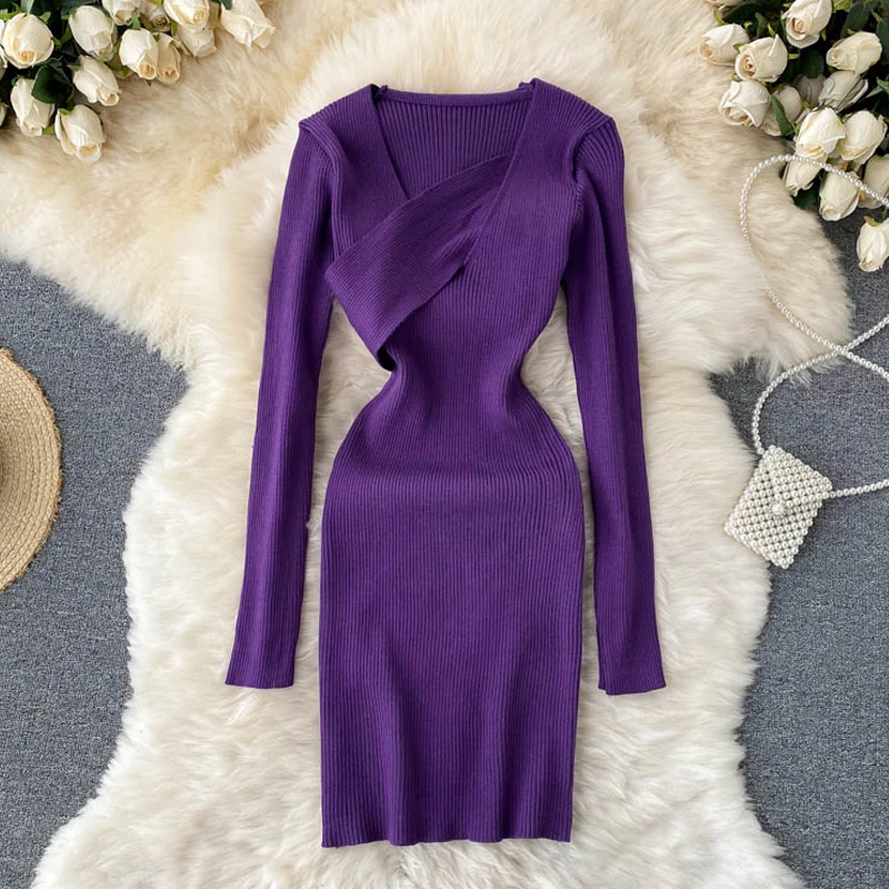 2021 New Autumn Winter Women Long Sleeve Bodycon Bandage Dress Sexy Criss-Cross Mini Short Club Runway Party Sweater Dresses
2021 New Autumn Winter Women Long Sleeve Bodycon Bandage Dress Sexy Criss-Cross Mini Short Club Runway Party Sweater Dresses