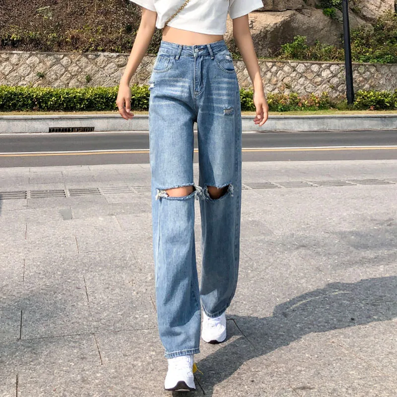 Ripped High Waist Wide Leg Denim Jeans For Women Distressed Hollow Out Raw Edge Long Pants Baggy Torn Hole Straights Trousers
Ripped High Waist Wide Leg Denim Jeans For Women Distressed Hollow Out Raw Edge Long Pants Baggy Torn Hole Straights Trousers