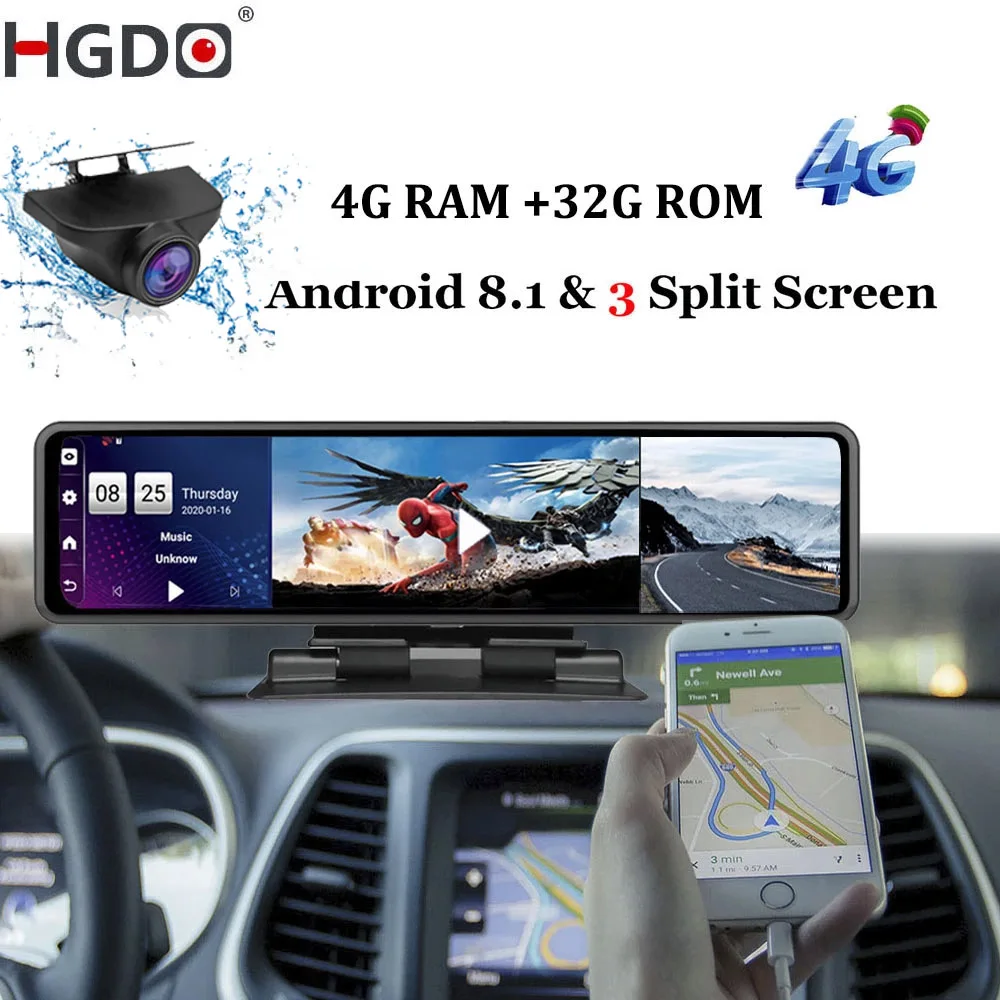 HGDO 12'' 4G Car DVR Dashboard Camera Android 8.1 4G+32GADAS Rear View Mirror Video Recorder 1080P WiFi GPS Dash Cam Console
HGDO 12'' 4G Car DVR Dashboard Camera Android 8.1 4G+32GADAS Rear View Mirror Video Recorder 1080P WiFi GPS Dash Cam Console