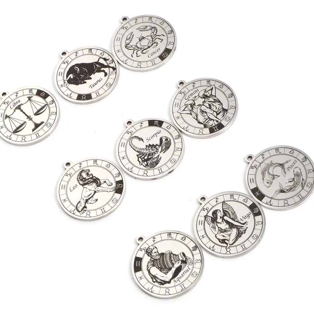 Constellation Series Stainless Steel Pendants Round Silver Color Charms Pendants for DIY Necklace Birthday Gifts 33 x30mm, 1 PC
Constellation Series Stainless Steel Pendants Round Silver Color Charms Pendants for DIY Necklace Birthday Gifts 33 x30mm, 1 PC