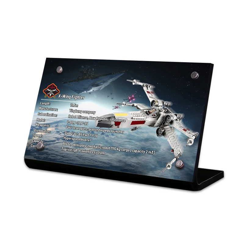 Акриловый стенд для демонстрации 75301 Skywalker's X-Wing Fighter, игрушки, строительные блоки
Акриловый стенд для демонстрации 75301 Skywalker's X-Wing Fighter, игрушки, строительные блоки