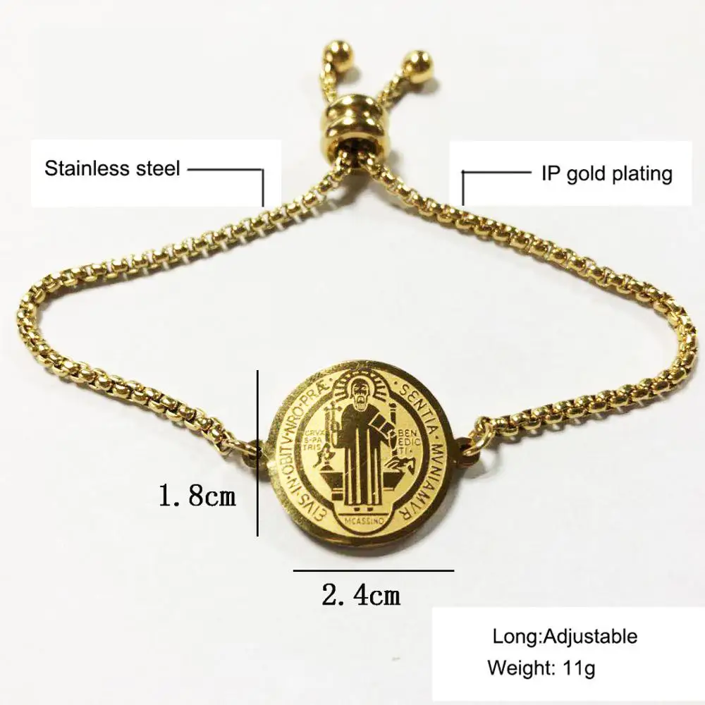 WT-REB004 Religion Bracelet Stainless Steel Catholic Priest Saint Benedict Exorcist Bracelet Adjustable Fashion Bracelet Jewelry
WT-REB004 Religion Bracelet Stainless Steel Catholic Priest Saint Benedict Exorcist Bracelet Adjustable Fashion Bracelet Jewelry