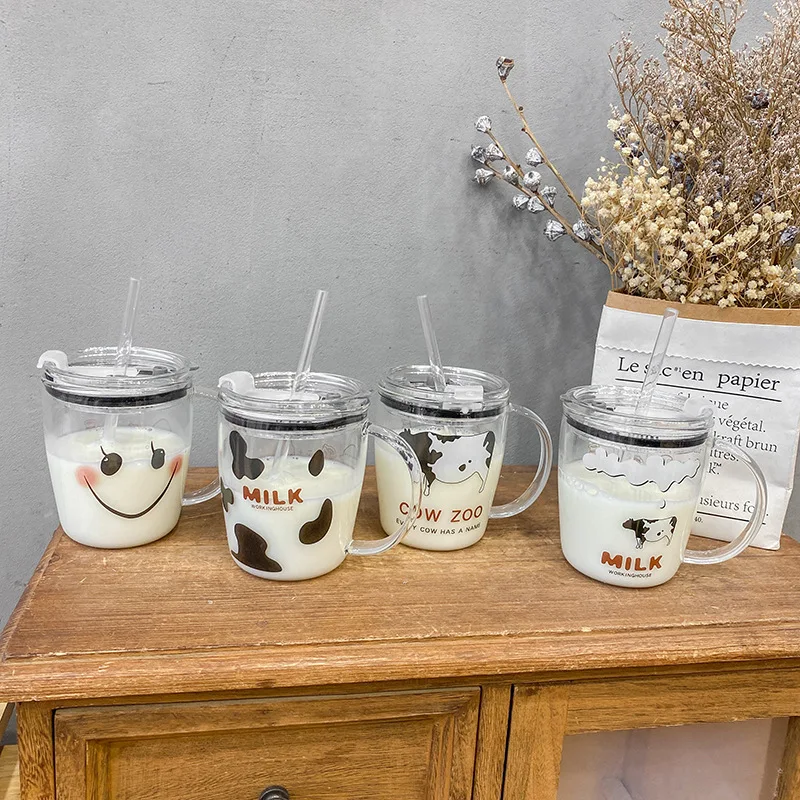 Cute Cartoon Milk Glass Sealed Leakproof Borosilicate Lidded Silicone Straw Cup Breakfast Cup Coffee Mugs Funny Coffee Cups
Cute Cartoon Milk Glass Sealed Leakproof Borosilicate Lidded Silicone Straw Cup Breakfast Cup Coffee Mugs Funny Coffee Cups
