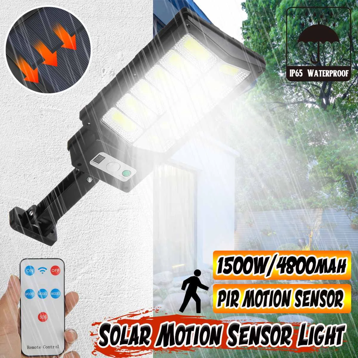 1000W 1500W LED Solar Street Light High Power Outdoor Led Light Remote Solar Lamp Waterproof for Plaza Garden Yard
1000W 1500W LED Solar Street Light High Power Outdoor Led Light Remote Solar Lamp Waterproof for Plaza Garden Yard
