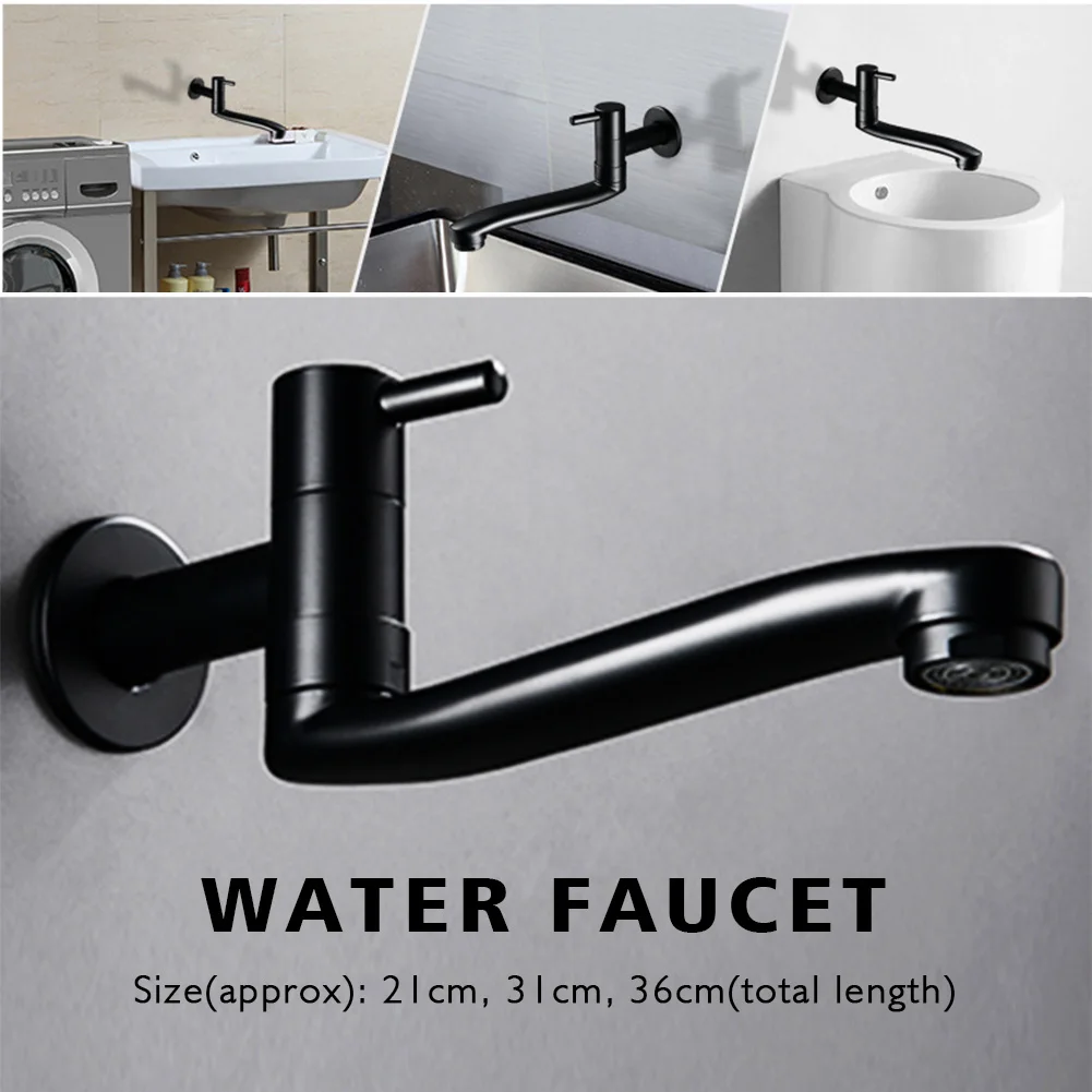 G1/2 Stainless Steel Modern Home Black Balcony Mop Pool Kitchen Faucet Lengthen Rotatable Leakproof Wall Mounted Single Cold
G1/2 Stainless Steel Modern Home Black Balcony Mop Pool Kitchen Faucet Lengthen Rotatable Leakproof Wall Mounted Single Cold