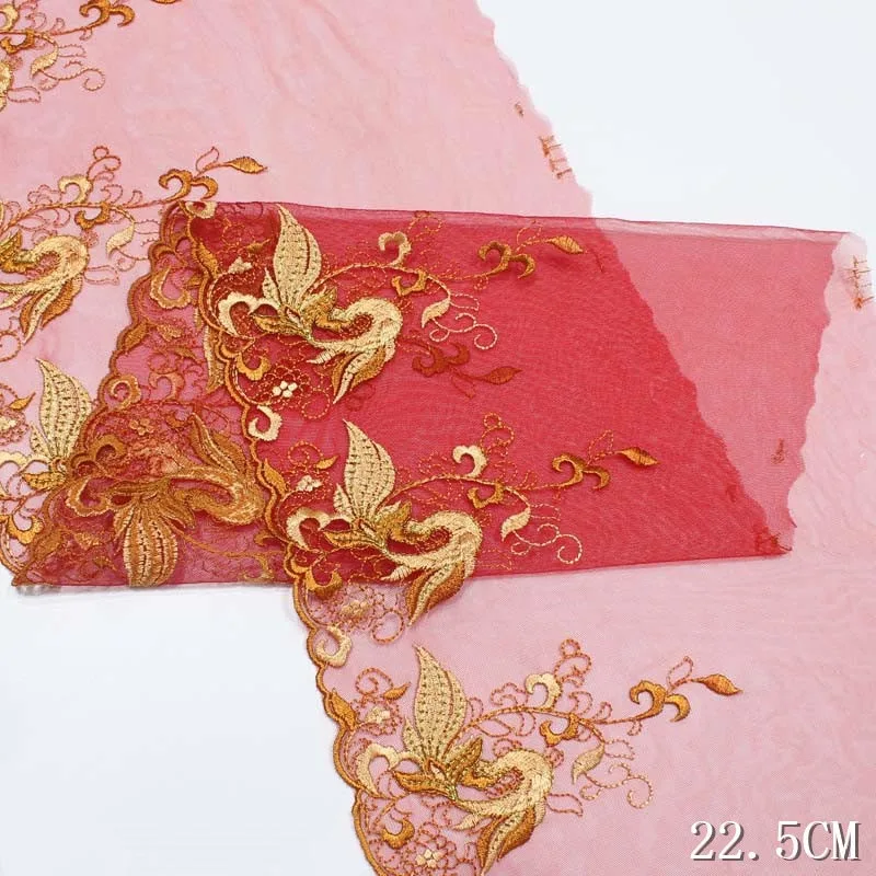 28Yards Embroidery Lace Trim Red Golden Lace Fabric DIY Lingerie Sewing Accessories For Bra Clothing Sewing Crafts
28Yards Embroidery Lace Trim Red Golden Lace Fabric DIY Lingerie Sewing Accessories For Bra Clothing Sewing Crafts