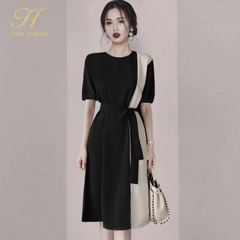 FAKUNTN French Retro Han Queen Summer New Slim Black and White Stitching Casual Dress Evening Party Elegant OL Simple Series
FAKUNTN French Retro Han Queen Summer New Slim Black and White Stitching Casual Dress Evening Party Elegant OL Simple Series