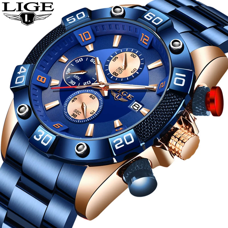 New LIGE 2020 Mens Watches Top Brand Luxury All Steel Watch Men Waterproof Quartz Clock Male Military Big Dial Sport Chronograph
New LIGE 2020 Mens Watches Top Brand Luxury All Steel Watch Men Waterproof Quartz Clock Male Military Big Dial Sport Chronograph