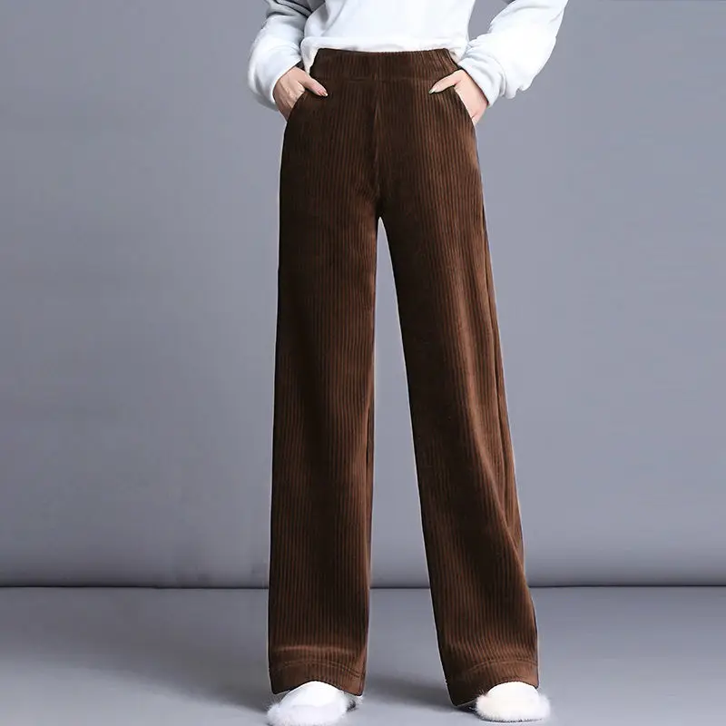 2021 Fall Winter Corduroy Pants Women's High Waist Straight Pants Slim Plus Size Elastic Waist Leisure Pantalones Loose Trousers
2021 Fall Winter Corduroy Pants Women's High Waist Straight Pants Slim Plus Size Elastic Waist Leisure Pantalones Loose Trousers
