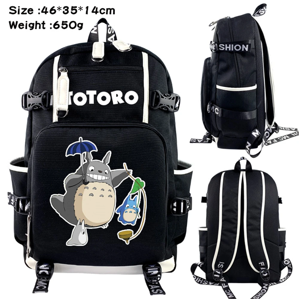 

Anime MY NEIGHBOUR TOTORO Canvas Backpack Student Travel Packsack Zipper Shoulders Laptop Bag Teenager Schoolbag Cartoon Bookbag