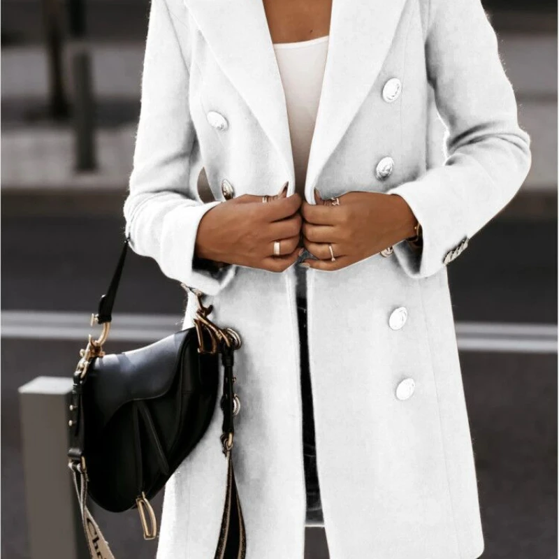 2021 Autumn and Winter Long-sleeved Suit Collar Double-breasted Nizi Coat Coat Women Women Coats Fall Clothes for Women
2021 Autumn and Winter Long-sleeved Suit Collar Double-breasted Nizi Coat Coat Women Women Coats Fall Clothes for Women