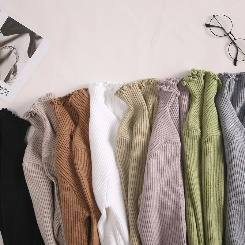 Women Knitwear High Elastic Solid Sexy Knitted Pullovers Fashion Spring Autumn Slim Fit Sweater Warm Women Turtleneck Clothes
Women Knitwear High Elastic Solid Sexy Knitted Pullovers Fashion Spring Autumn Slim Fit Sweater Warm Women Turtleneck Clothes