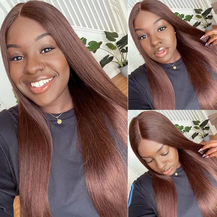 #4 Chestnut Brown Human Hair Wigs 13x5x1 Lace Front Human Hair Wigs Colored Brazilian Pre Plucked Straight Hair Wigs
#4 Chestnut Brown Human Hair Wigs 13x5x1 Lace Front Human Hair Wigs Colored Brazilian Pre Plucked Straight Hair Wigs