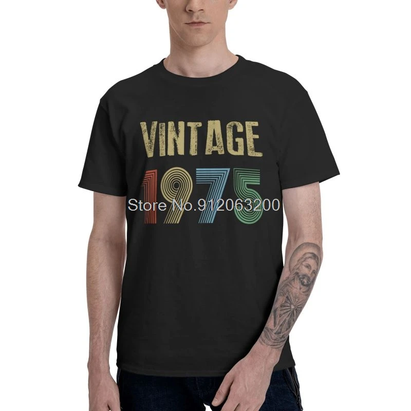 Vintage Men's 1975 T-Shirt Fashion 46 Years Old 46th Birthday Gift Tshirt Short Sleeve Hip Hop T Shirt Homme Cotton Tee Gift
Vintage Men's 1975 T-Shirt Fashion 46 Years Old 46th Birthday Gift Tshirt Short Sleeve Hip Hop T Shirt Homme Cotton Tee Gift