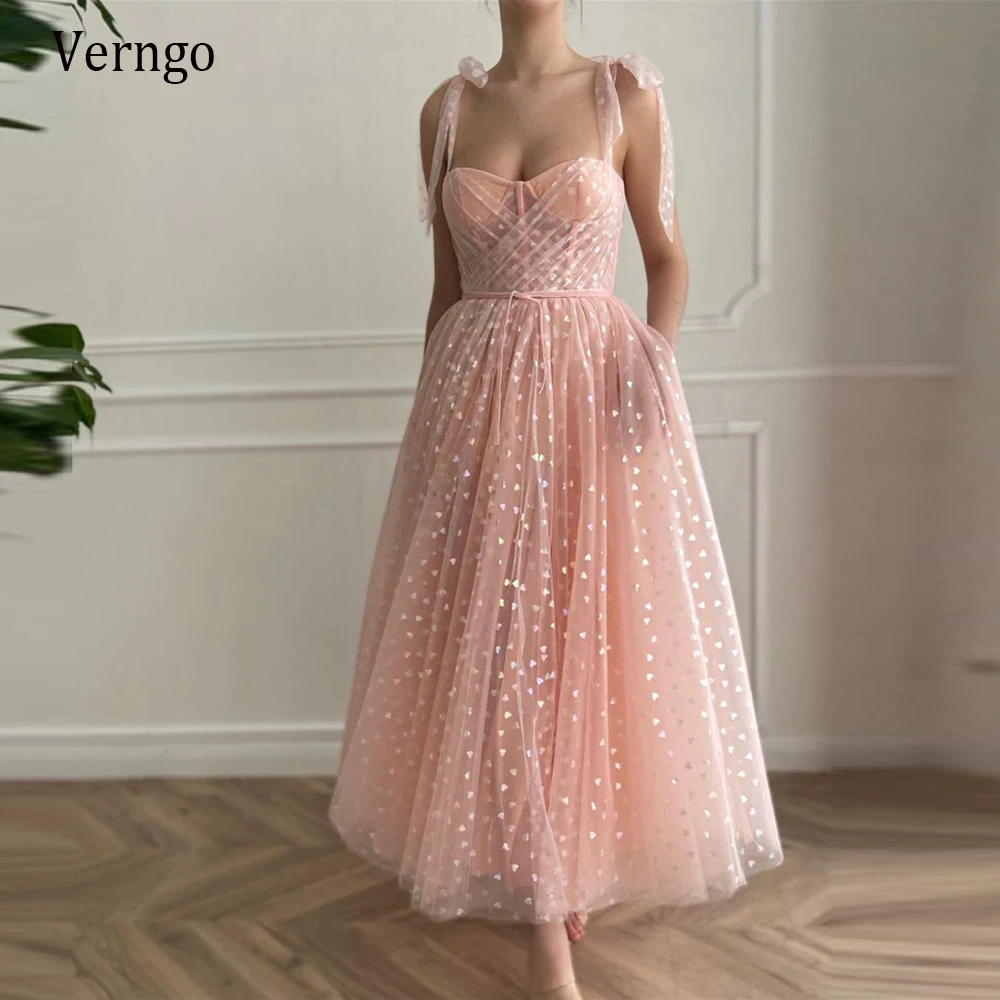 Verngo 2021 Elegant Blush Pink Tulle A Line Short Prom Dresses Sweetheart Straps Tea Length Evening Party Gowns With Pockets
Verngo 2021 Elegant Blush Pink Tulle A Line Short Prom Dresses Sweetheart Straps Tea Length Evening Party Gowns With Pockets