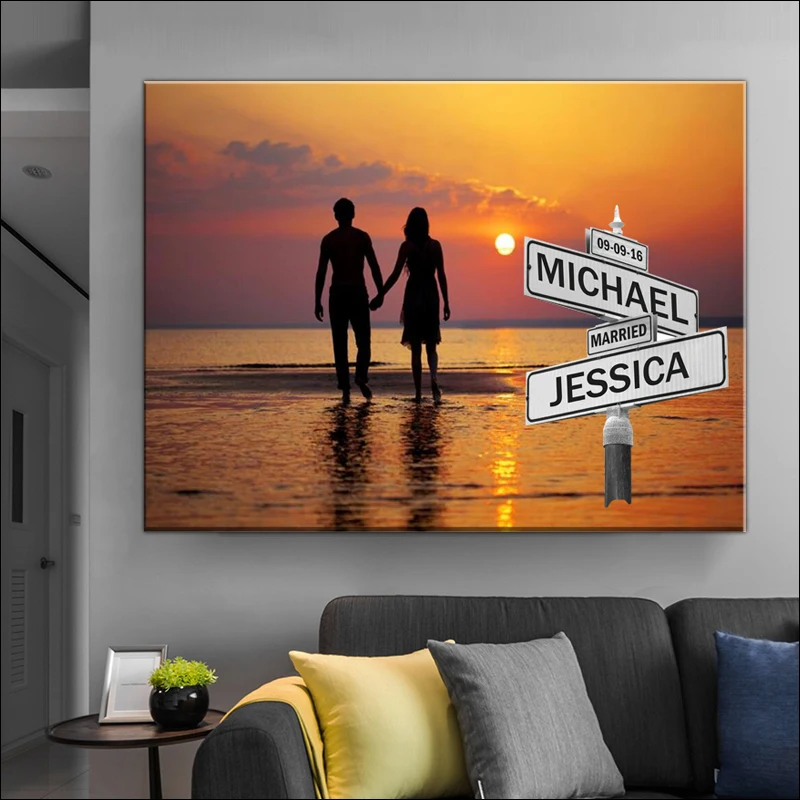 Wedding Day Personalized Commemorative Poster Street Intersection with 2-5 Names / Dates Canvas Wall Painting Art Family Gift
Wedding Day Personalized Commemorative Poster Street Intersection with 2-5 Names / Dates Canvas Wall Painting Art Family Gift
