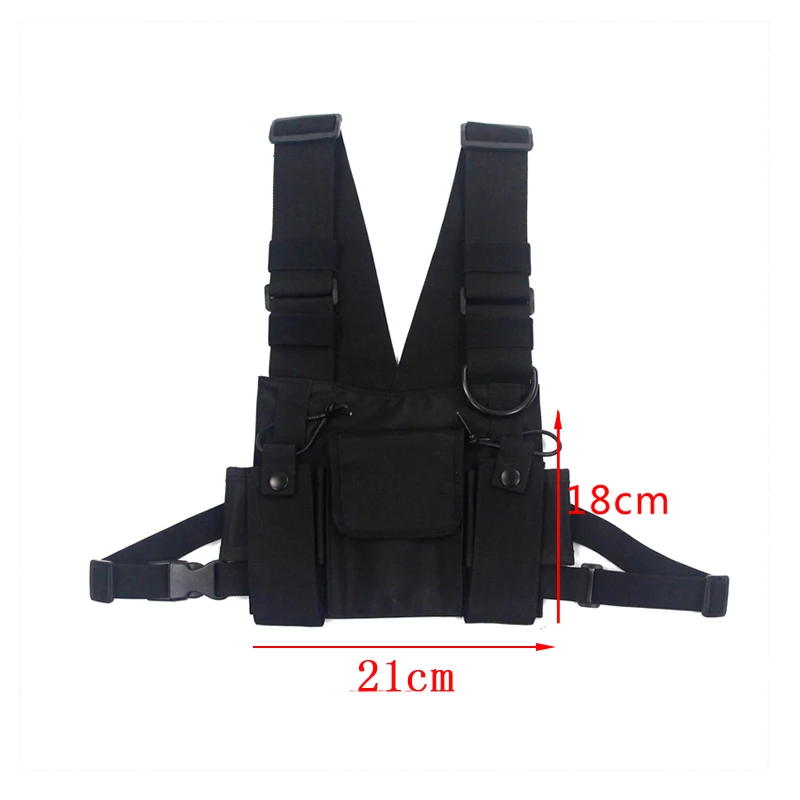 

adjustable Black Vest Hip Hop Streetwear Functional Tactical Harness Chest Rig Kanye West Waist Pack Chest Bag Fashion Nylon C3