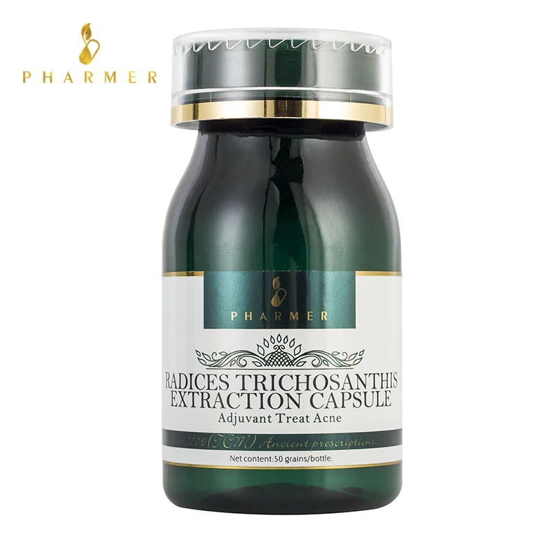 Pharmer Radices Trichosanthis Extraction Capsule, Adjuvant Treat Acne, Cure Excessive sebum secretion, inflammation 50pcs
Pharmer Radices Trichosanthis Extraction Capsule, Adjuvant Treat Acne, Cure Excessive sebum secretion, inflammation 50pcs