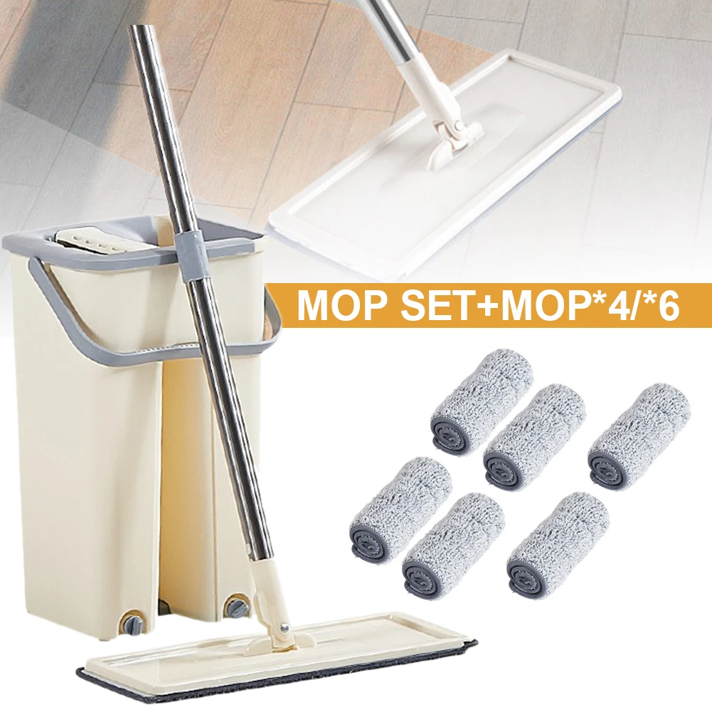 360° Rotating Flat Mop with Bucket Set Hands Free Squeeze Mop for Floor Cleaning with Stainless Steel Handle 4/6 Mop Pads New
360° Rotating Flat Mop with Bucket Set Hands Free Squeeze Mop for Floor Cleaning with Stainless Steel Handle 4/6 Mop Pads New