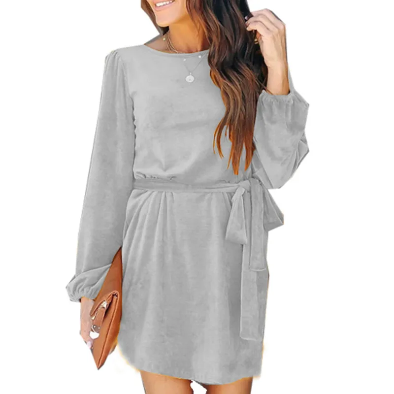 Solid Autumn Dress Women's New Casual Loose Vestidos Long Sleeve Round Neck Leisure High Quality Elegant Party Wrap Mini Dresses
Solid Autumn Dress Women's New Casual Loose Vestidos Long Sleeve Round Neck Leisure High Quality Elegant Party Wrap Mini Dresses