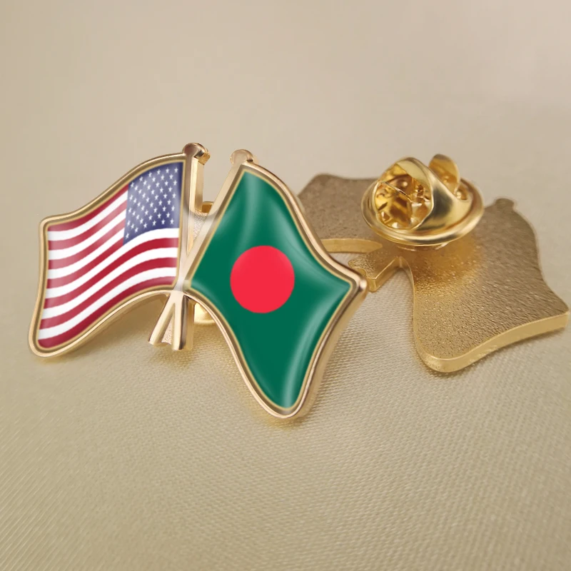 United States of America and Bangladesh Crossed Double Friendship Flags Lapel Pins Brooch Badges
United States of America and Bangladesh Crossed Double Friendship Flags Lapel Pins Brooch Badges