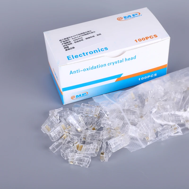 100 шт. CAT5 CAT6 штекер разъем RJ45 сетевой кабель модульный 8P8C концевой штекеры кабеля