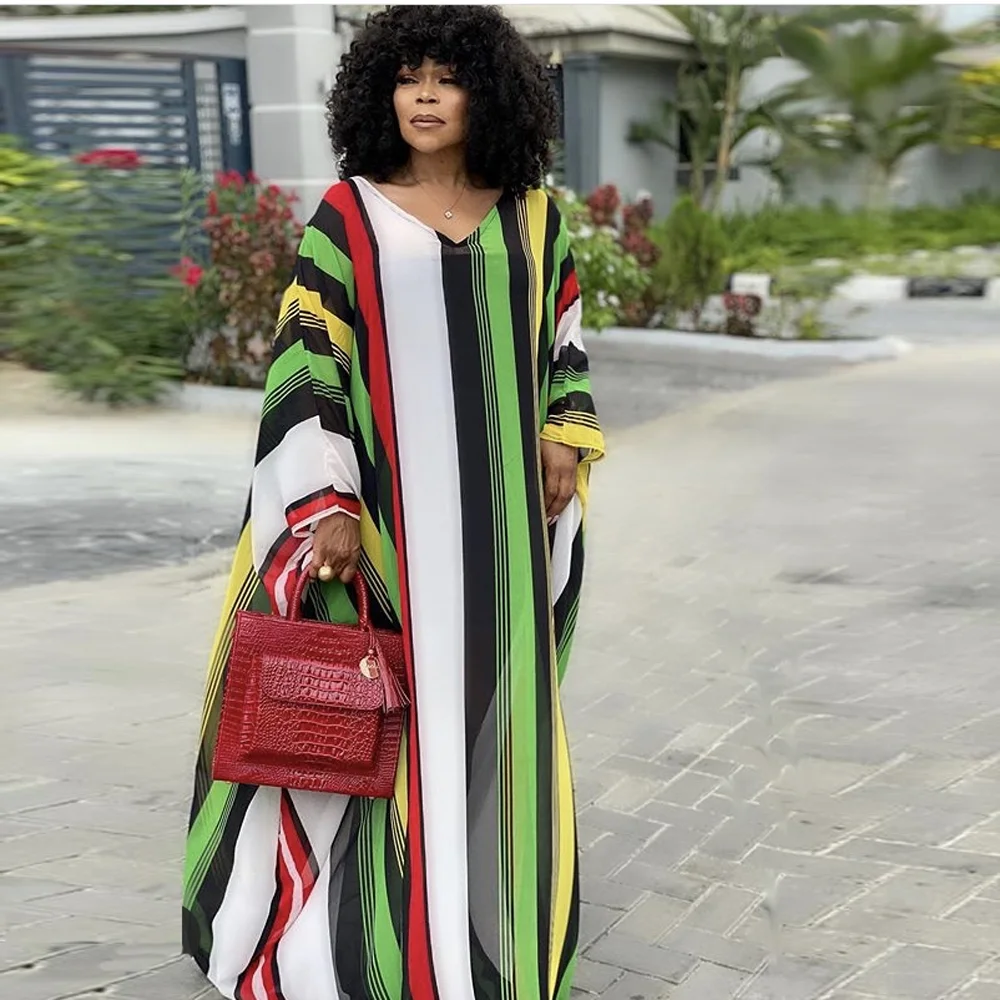African Dresses For Women New Chiffon Plus Size Striped African Summer Dress Maxi Long Casual Loose Gown Africa Clothing
African Dresses For Women New Chiffon Plus Size Striped African Summer Dress Maxi Long Casual Loose Gown Africa Clothing