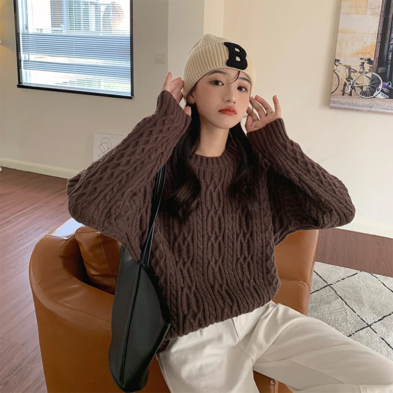 Autumn Winter Vintage Chic O-neck Sweater Women Knitting Tops Female Casual Loose Warm Knitted Jumper
Autumn Winter Vintage Chic O-neck Sweater Women Knitting Tops Female Casual Loose Warm Knitted Jumper