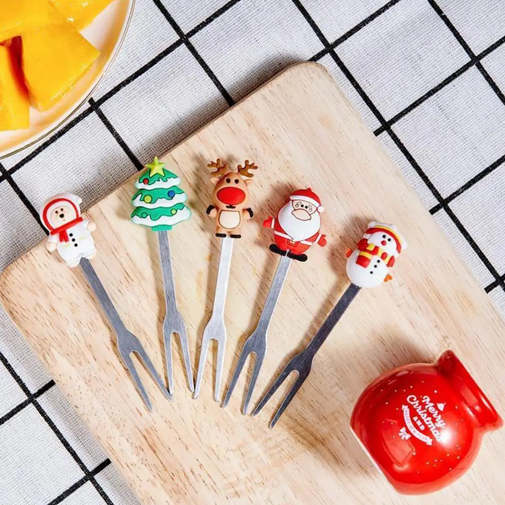 5Pcs/Set Christmas Fruit Fork Cartoon Santa Claus Salad Stick Dessert For Party Decoration Accessories Vegetable Forks A3S4
5Pcs/Set Christmas Fruit Fork Cartoon Santa Claus Salad Stick Dessert For Party Decoration Accessories Vegetable Forks A3S4